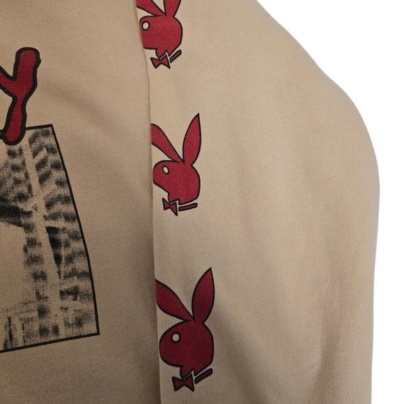 Playboy by PacSun Logo Sweatshirt, Tan Long Sleeve, Size XL, Pre-owned-Excellent - Picture 7 of 12